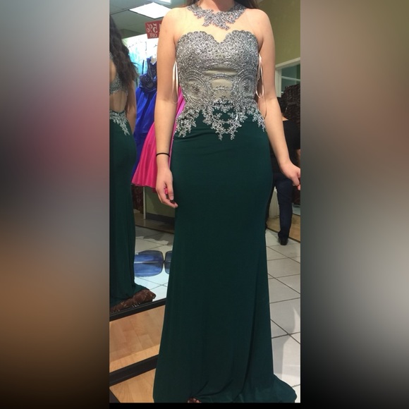 Mermaid Green Prom Dress - Picture 1 of 10